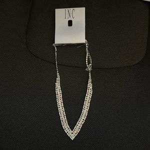 I.N.C. Crystal rhinestone V necklace 18”-20”